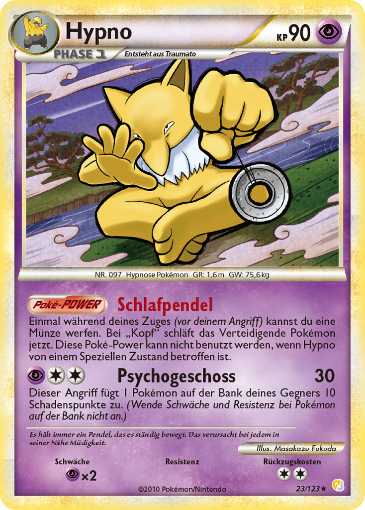 Hypno 23 — HeartGold SoulSilver (German Pokémon TCG card)