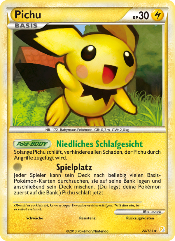 Pichu 28 — HeartGold SoulSilver (German Pokémon TCG card)