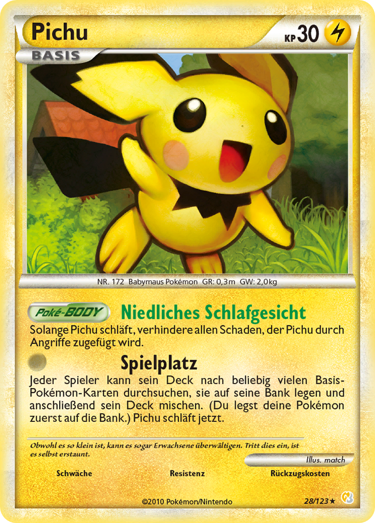 Pichu 28 — HeartGold SoulSilver (German Pokémon TCG card)