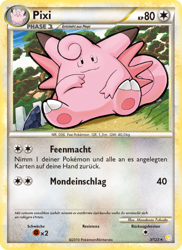 Pixi 3 — HeartGold SoulSilver (German Pokémon TCG card)