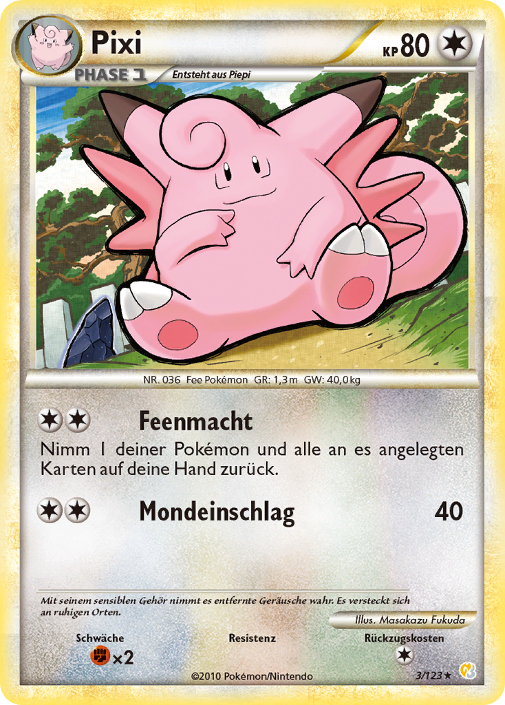 Pixi 3 — HeartGold SoulSilver (German Pokémon TCG card)