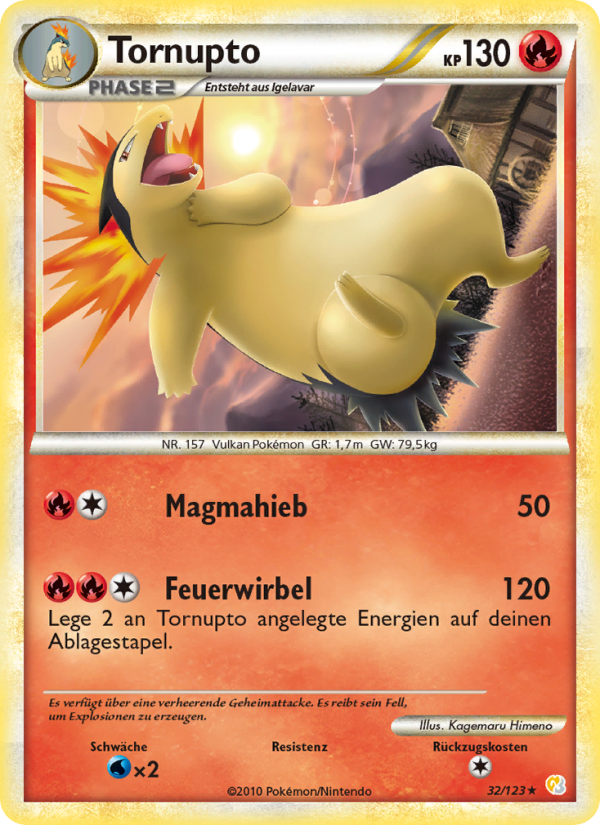 Tornupto 32 — HeartGold SoulSilver (German Pokémon TCG card)