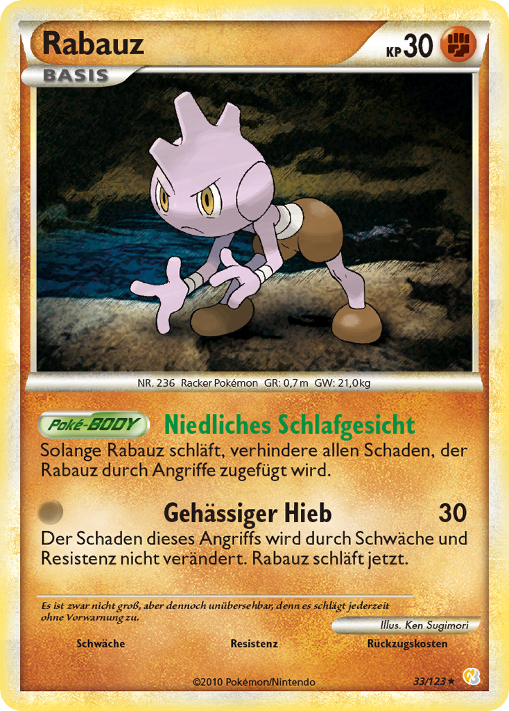 Rabauz 33 — HeartGold SoulSilver (German Pokémon TCG card)