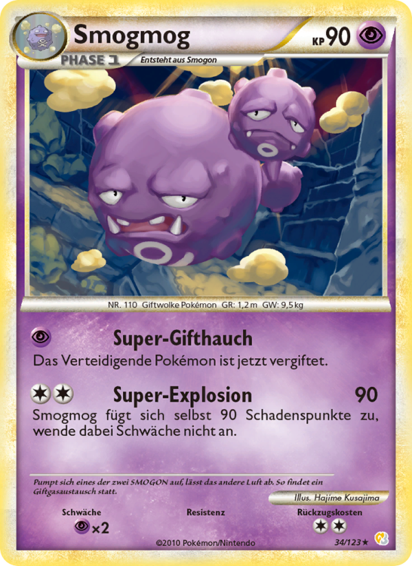 Smogmog 34 — HeartGold SoulSilver (German Pokémon TCG card)