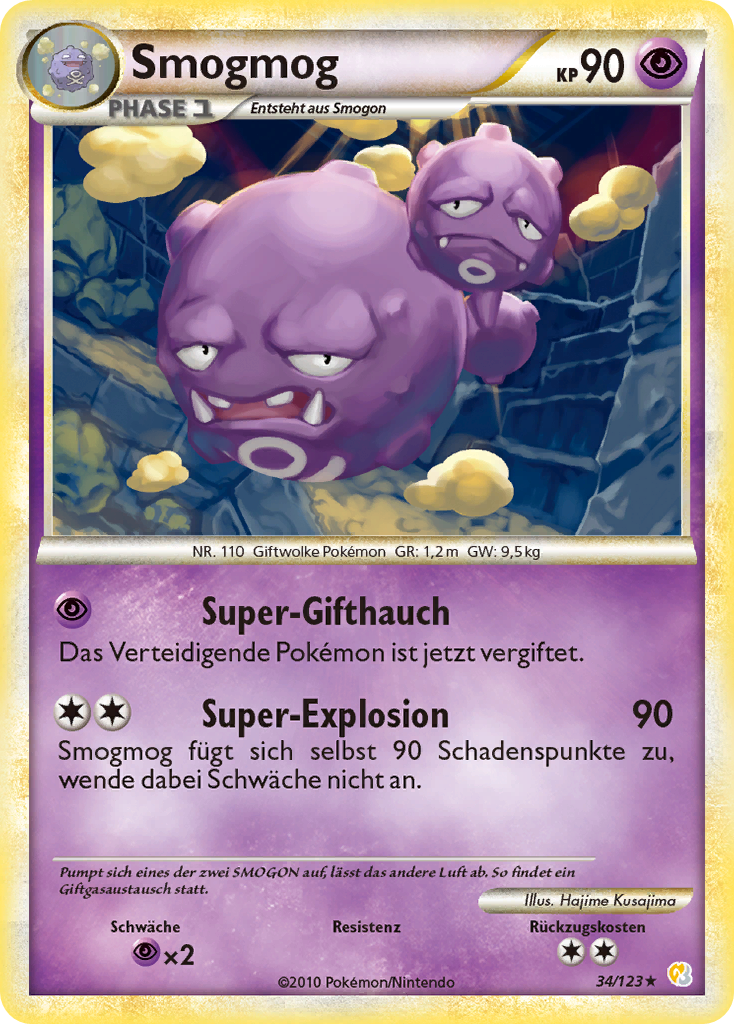 Smogmog 34 — HeartGold SoulSilver (German Pokémon TCG card)