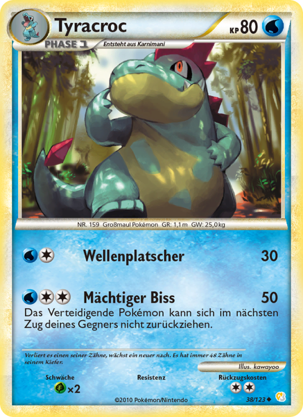 Tyracroc 38 — HeartGold SoulSilver (German Pokémon TCG card)