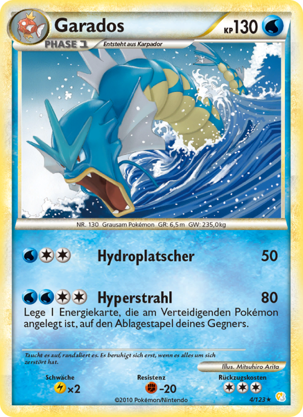 Garados 4 — HeartGold SoulSilver (German Pokémon TCG card)
