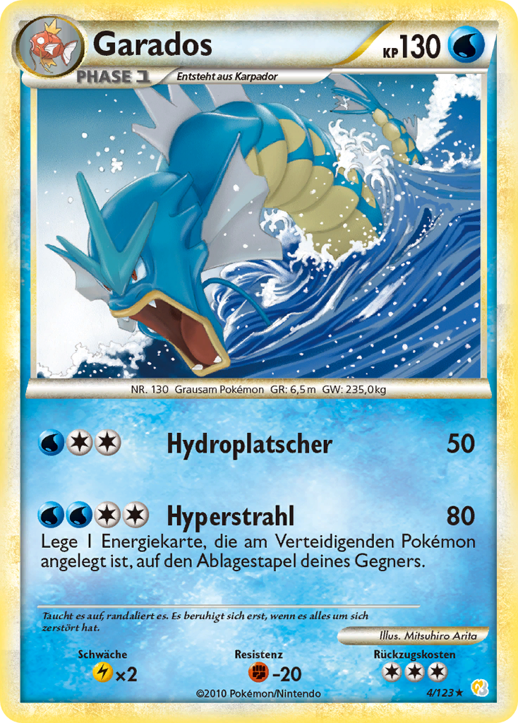 Garados 4 — HeartGold SoulSilver (German Pokémon TCG card)