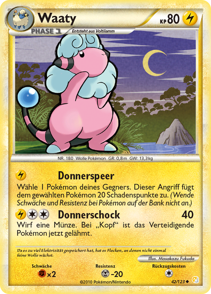 Waaty 42 — HeartGold SoulSilver (German Pokémon TCG card)