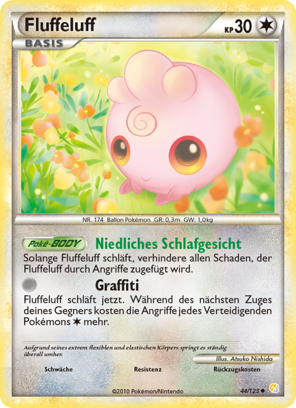 Fluffeluff 44 — HeartGold SoulSilver (German Pokémon TCG card)