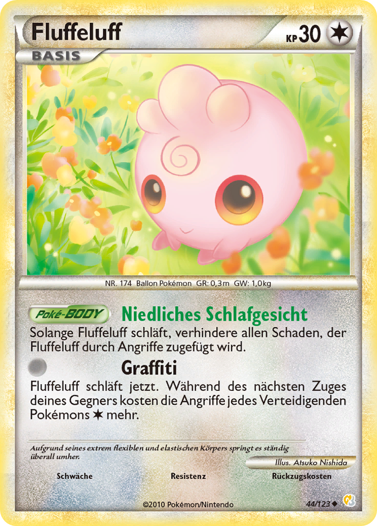 Fluffeluff 44 — HeartGold SoulSilver (German Pokémon TCG card)