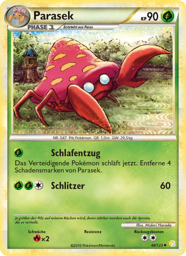 Parasek 48 — HeartGold SoulSilver (German Pokémon TCG card)