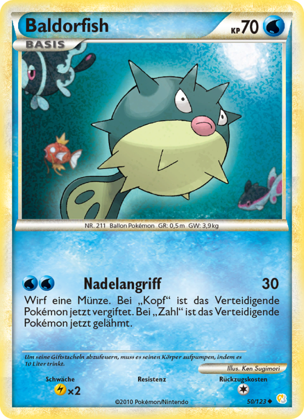 Baldorfish 50 — HeartGold SoulSilver (German Pokémon TCG card)