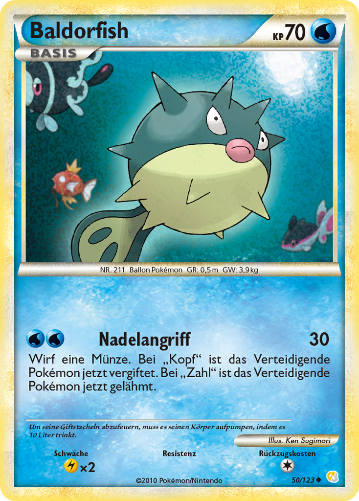 Baldorfish 50 — HeartGold SoulSilver (German Pokémon TCG card)