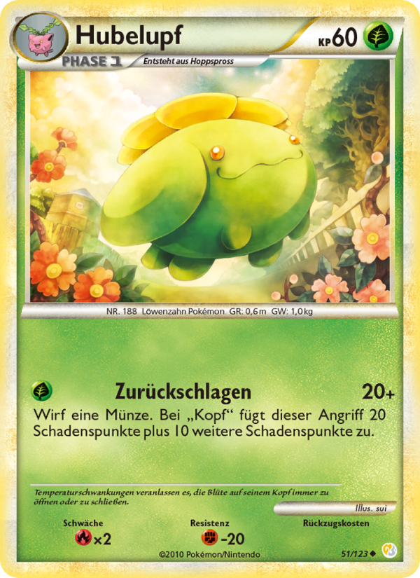 Hubelupf 51 — HeartGold SoulSilver (German Pokémon TCG card)