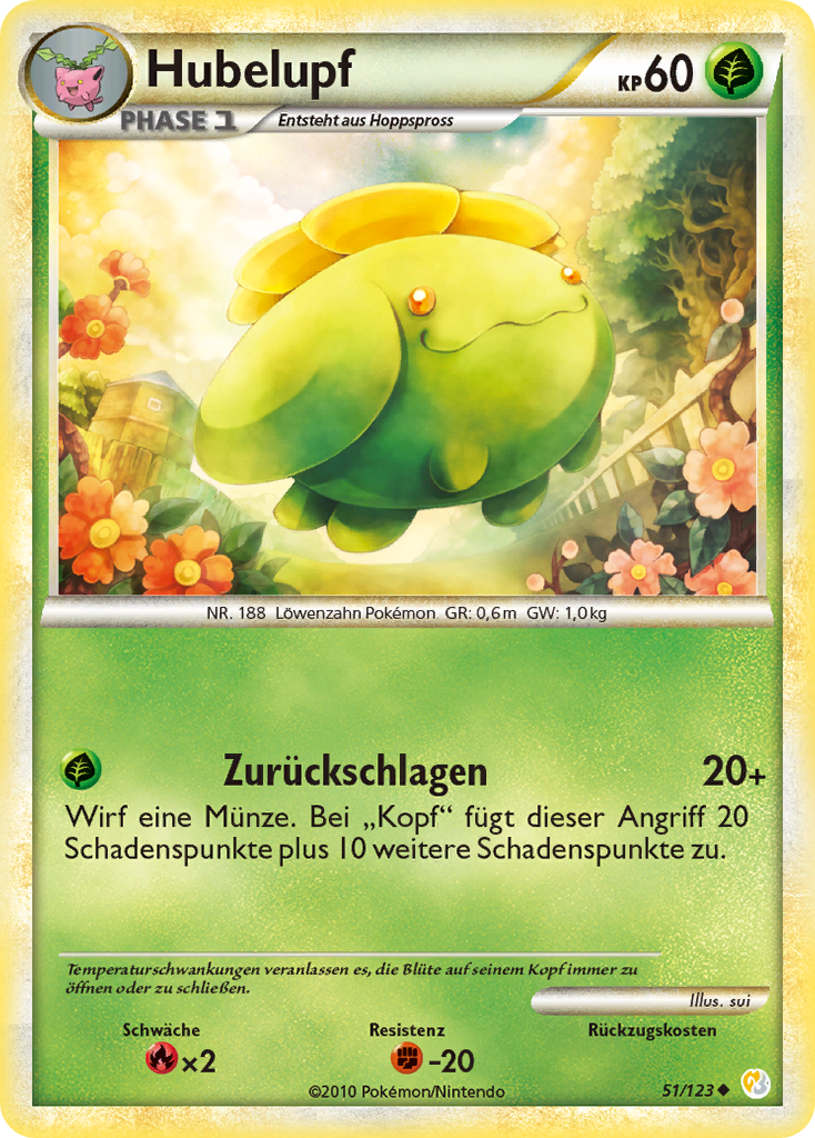Hubelupf 51 — HeartGold SoulSilver (German Pokémon TCG card)