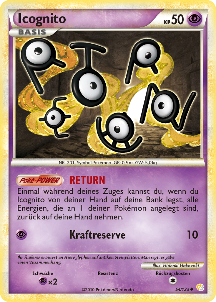 Icognito 54 — HeartGold SoulSilver (German Pokémon TCG card)