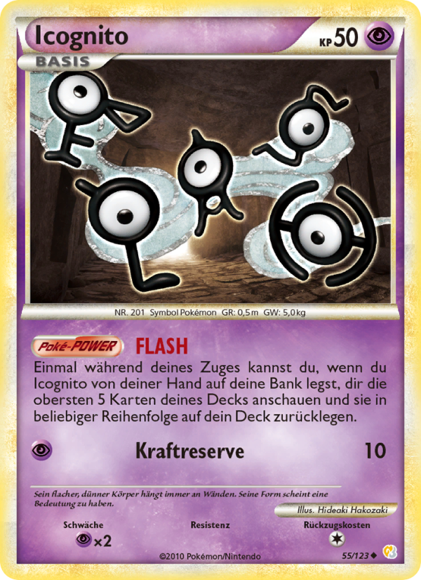 Icognito 55 — HeartGold SoulSilver (German Pokémon TCG card)