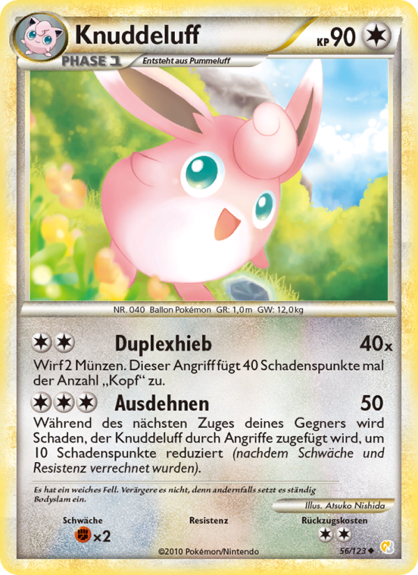 Knuddeluff 56 — HeartGold SoulSilver (German Pokémon TCG card)