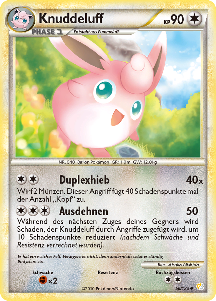 Knuddeluff 56 — HeartGold SoulSilver (German Pokémon TCG card)