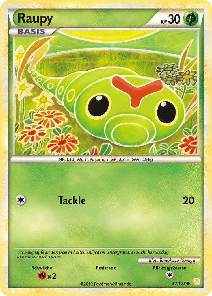 Raupy 57 — HeartGold SoulSilver (German Pokémon TCG card)