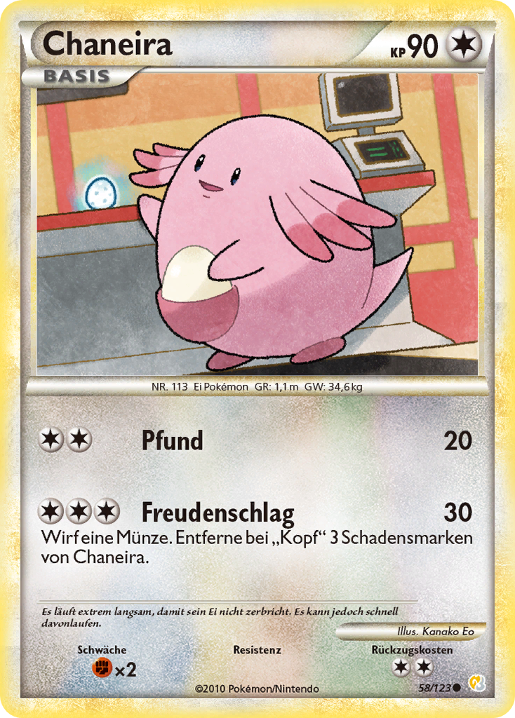 Chaneira 58 — HeartGold SoulSilver (German Pokémon TCG card)
