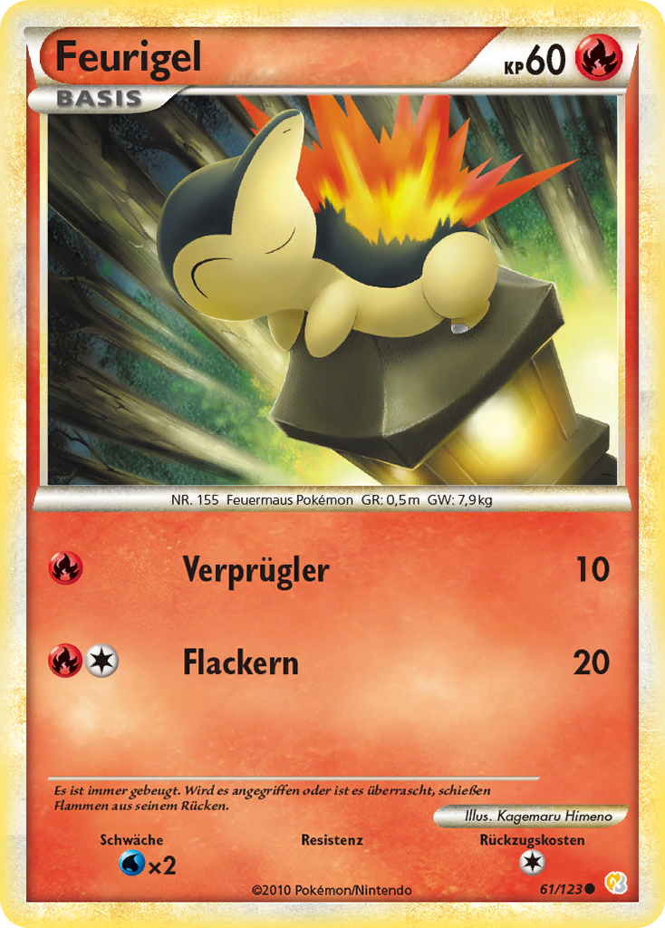 Feurigel 61 — HeartGold SoulSilver (German Pokémon TCG card)
