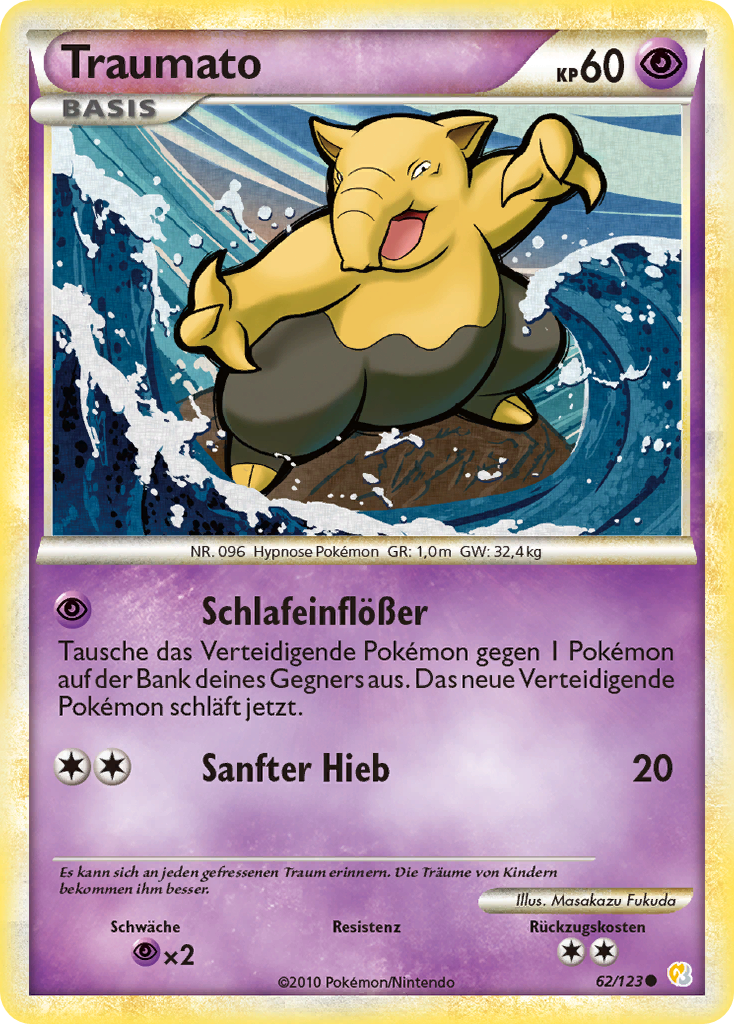 Traumato 62 — HeartGold SoulSilver (German Pokémon TCG card)