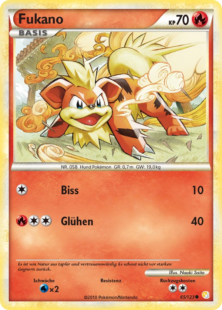 Fukano 65 — HeartGold SoulSilver (German Pokémon TCG card)