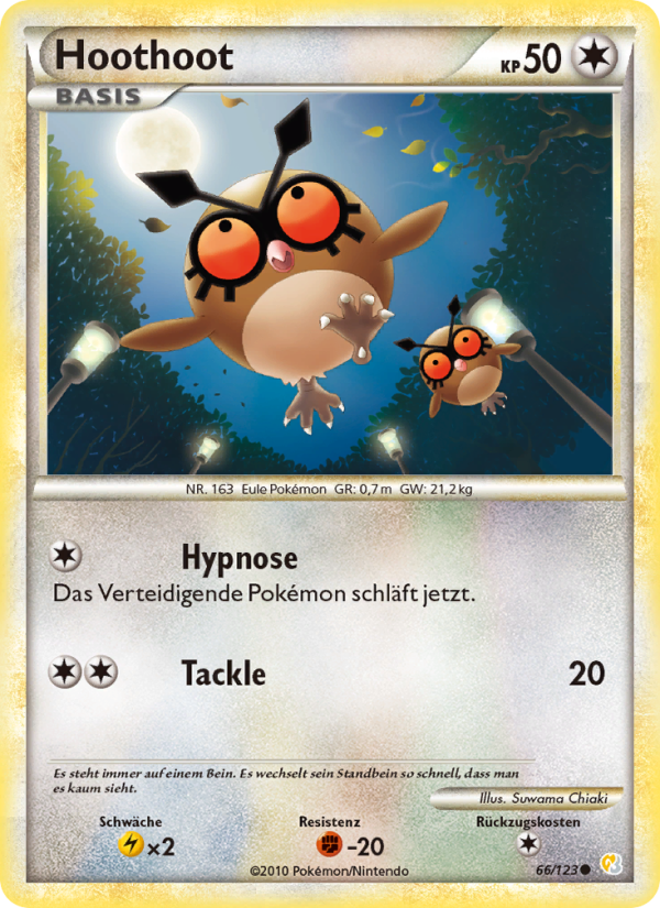 Hoothoot 66 — HeartGold SoulSilver (German Pokémon TCG card)