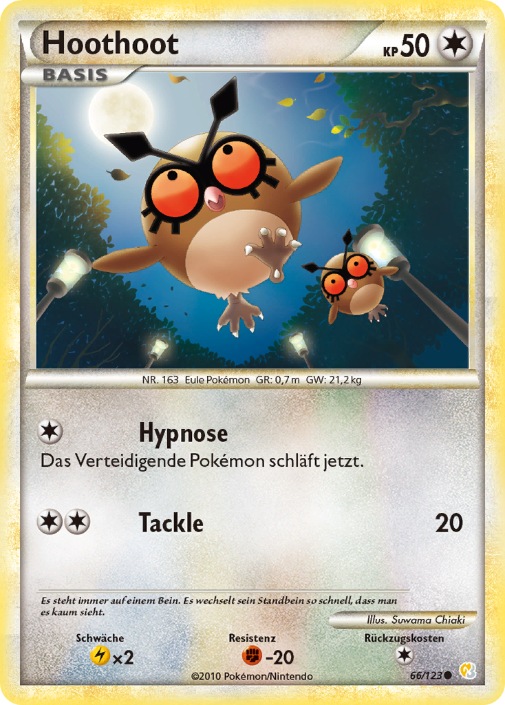 Hoothoot 66 — HeartGold SoulSilver (German Pokémon TCG card)