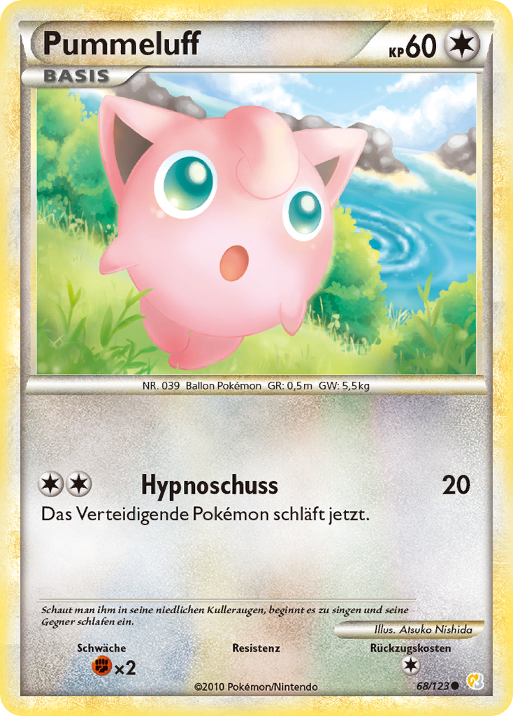 Pummeluff 68 — HeartGold SoulSilver (German Pokémon TCG card)
