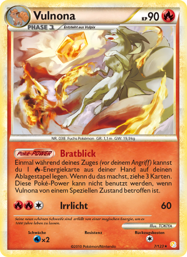 Vulnona 7 — HeartGold SoulSilver (German Pokémon TCG card)