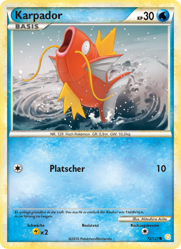 Karpador 72 — HeartGold SoulSilver (German Pokémon TCG card)
