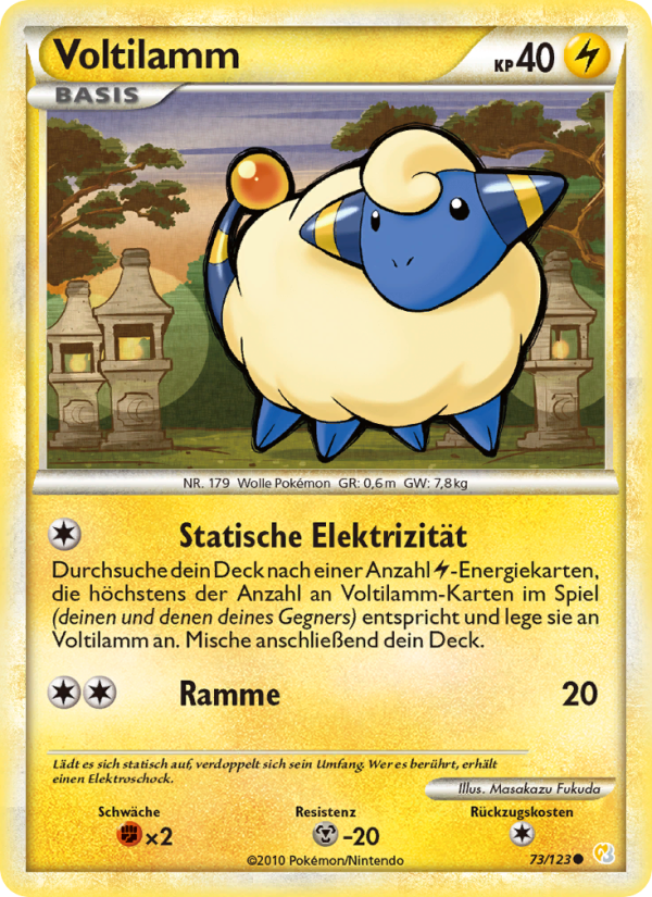 Voltilamm 73 — HeartGold SoulSilver (German Pokémon TCG card)