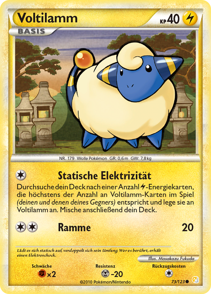 Voltilamm 73 — HeartGold SoulSilver (German Pokémon TCG card)