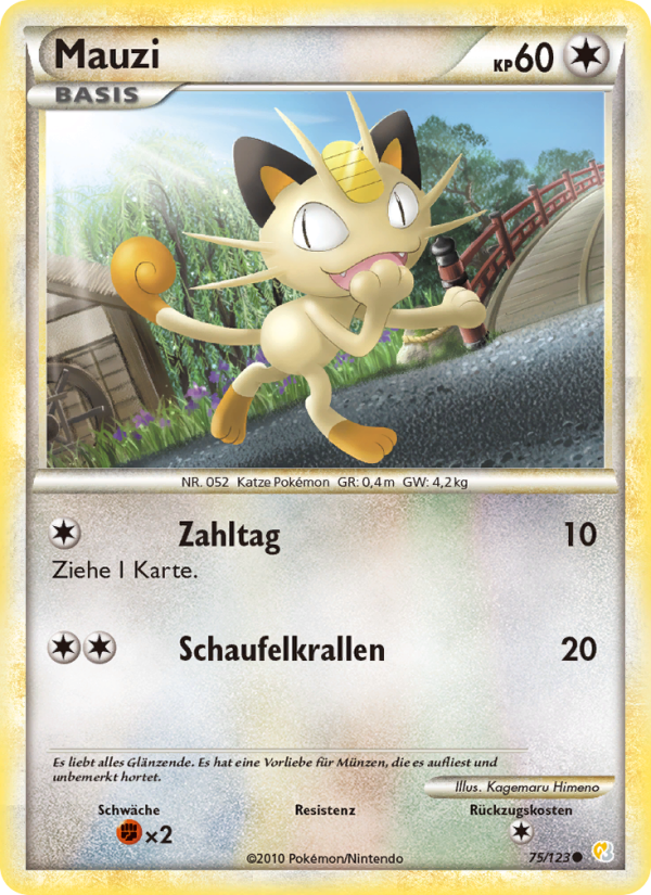 Mauzi 75 — HeartGold SoulSilver (German Pokémon TCG card)