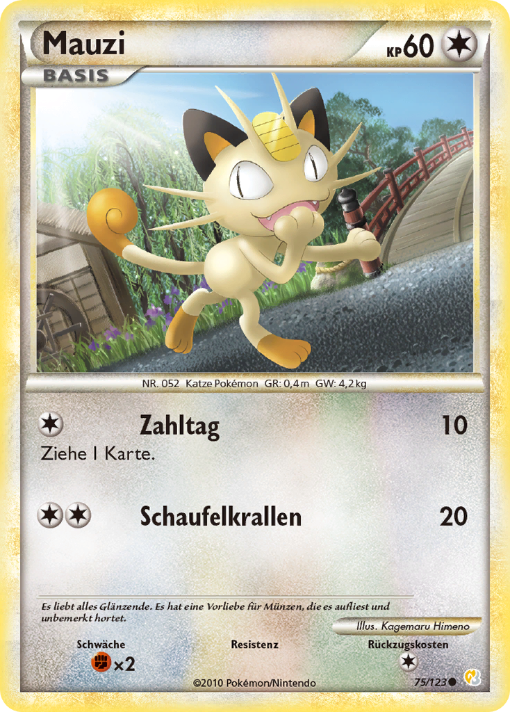 Mauzi 75 — HeartGold SoulSilver (German Pokémon TCG card)