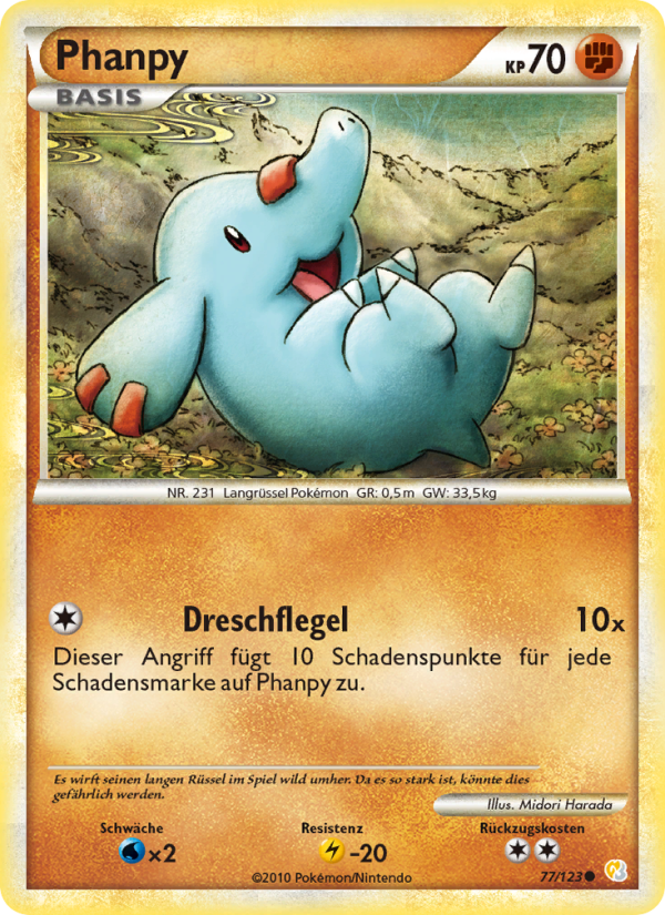 Phanpy 77 — HeartGold SoulSilver (German Pokémon TCG card)