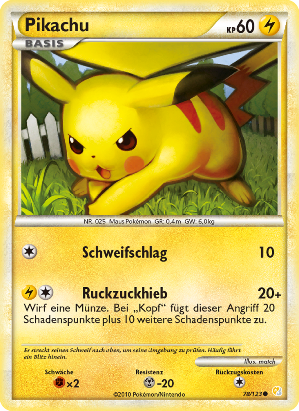 Pikachu 78 — HeartGold SoulSilver (German Pokémon TCG card)