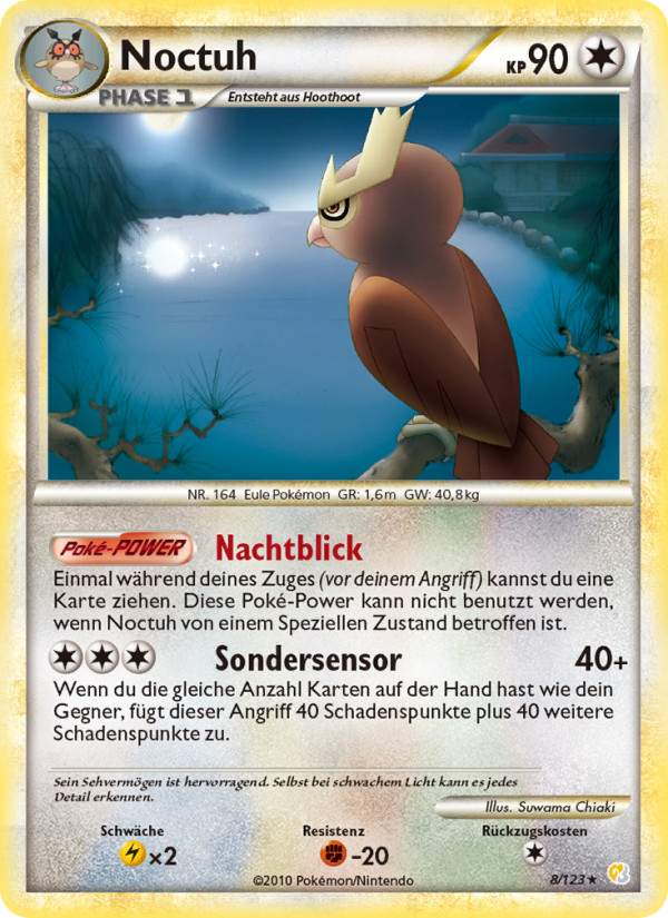 Noctuh 8 — HeartGold SoulSilver (German Pokémon TCG card)