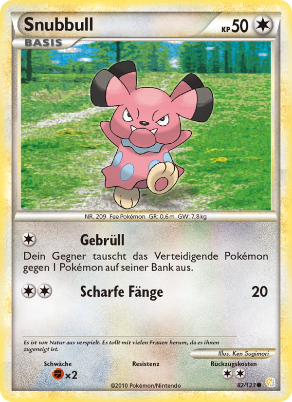 Snubbull 82 — HeartGold SoulSilver (German Pokémon TCG card)