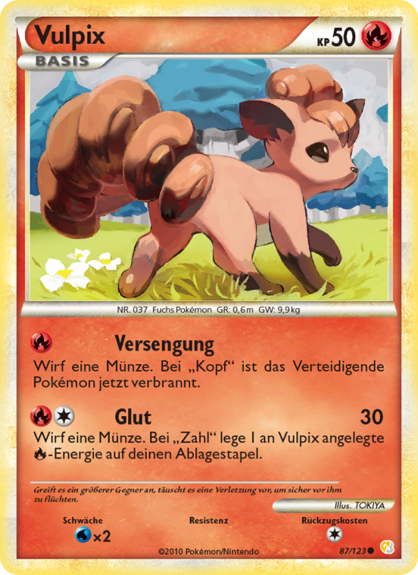 Vulpix 87 — HeartGold SoulSilver (German Pokémon TCG card)