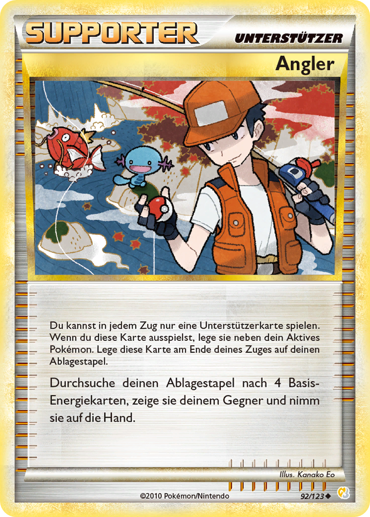 Angler 92 — HeartGold SoulSilver (German Pokémon TCG card)