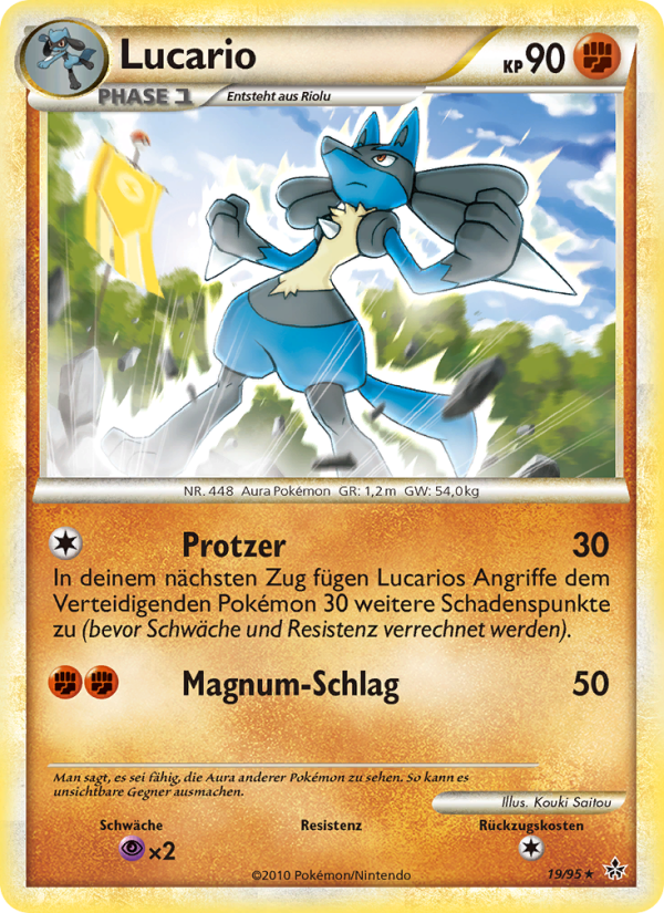 Lucario 19 — Entfesselt (German Pokémon TCG card)