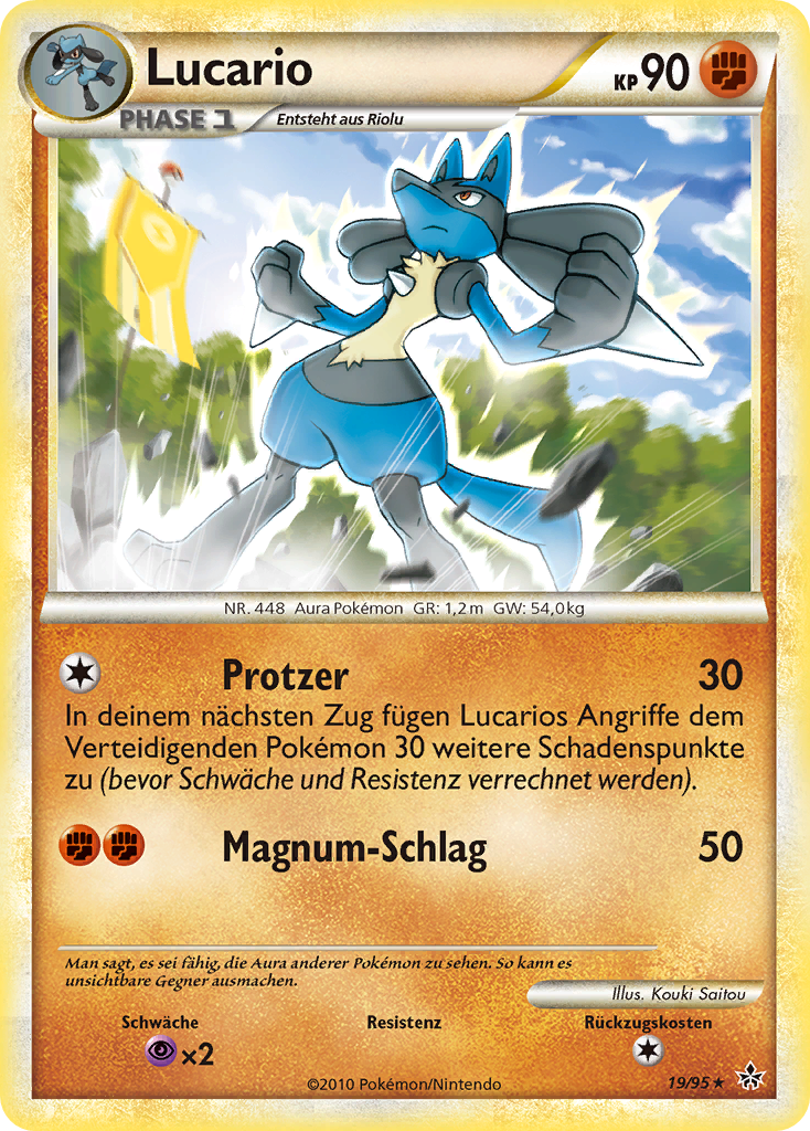 Lucario 19 — Entfesselt (German Pokémon TCG card)