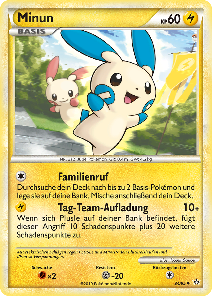 Minun 34 — Entfesselt (German Pokémon TCG card)