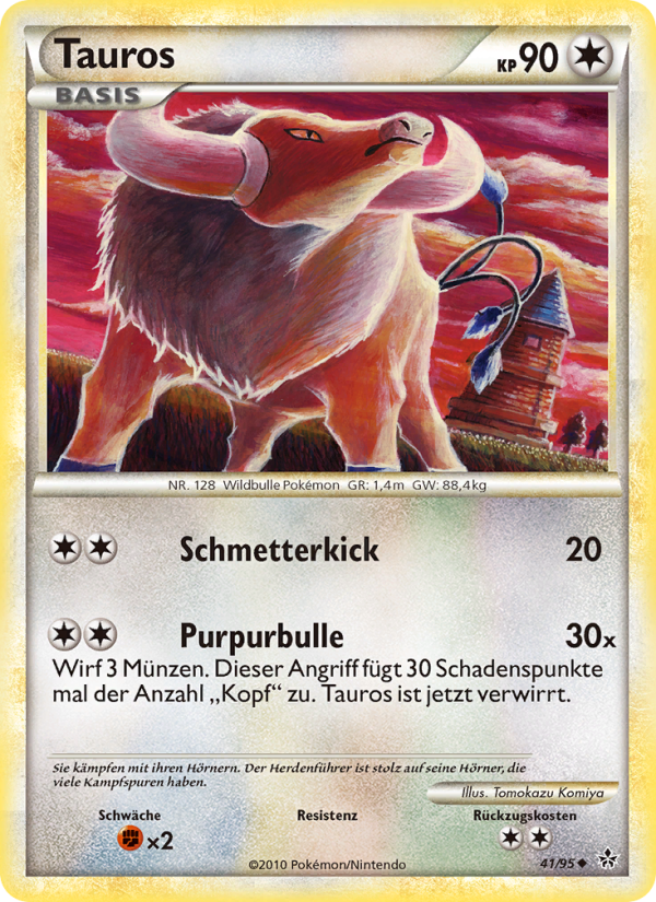Tauros 41 — Entfesselt (German Pokémon TCG card)