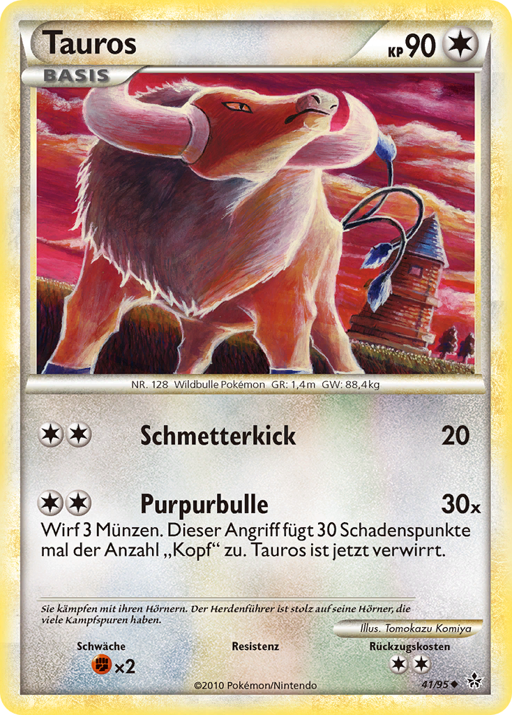 Tauros 41 — Entfesselt (German Pokémon TCG card)