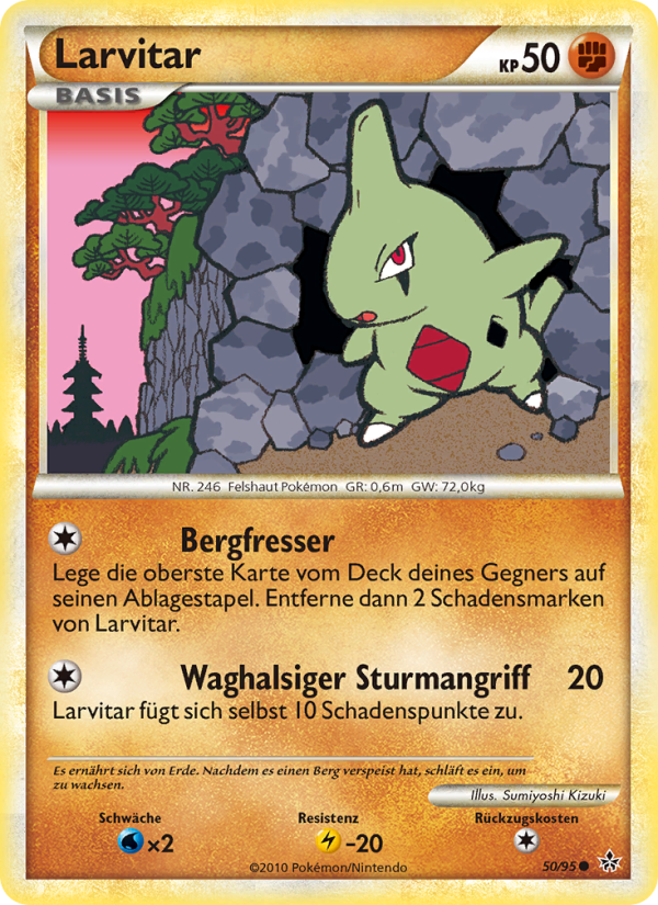 Larvitar 50 — Entfesselt (German Pokémon TCG card)
